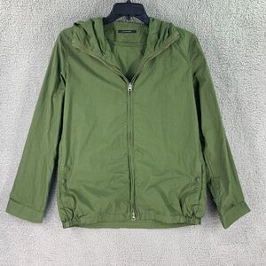 Urban Research Mens Jacket Sz 40 / M Zip Hooded Green Cotton